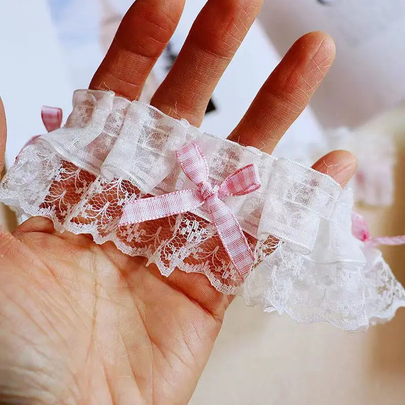 Plaid Bow Tie Lace Applique for DIY Crafts