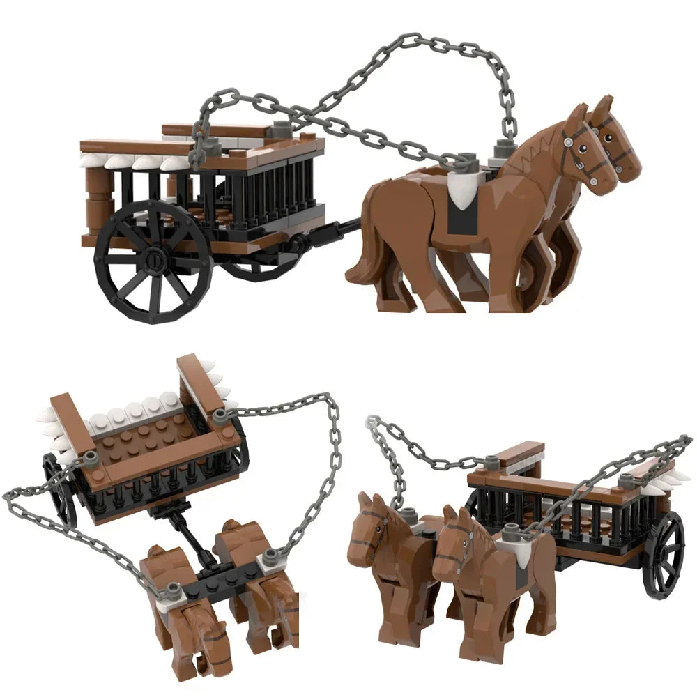 MOC Medieval Carriage & Military Weapons Set