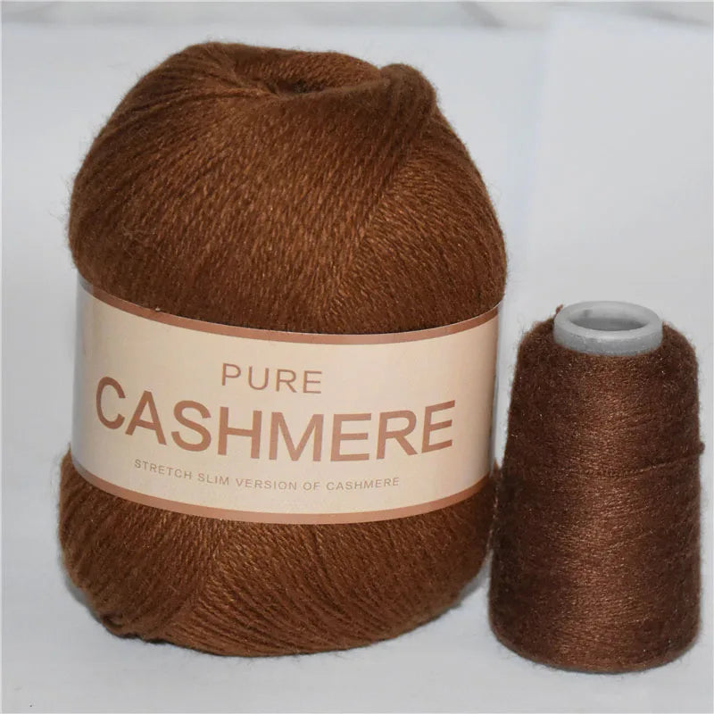 5pcs Pure Mongolian Cashmere Yarn – 3-Ply Worsted Hand Knitting Thread