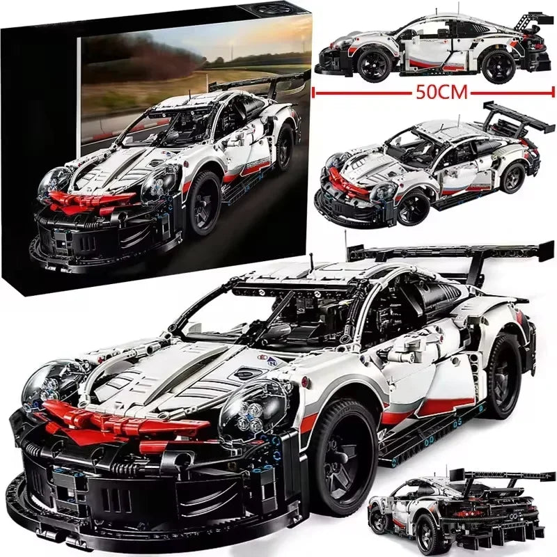 911RSR 1580Pcs RC Racing Car Building Kit with Lights