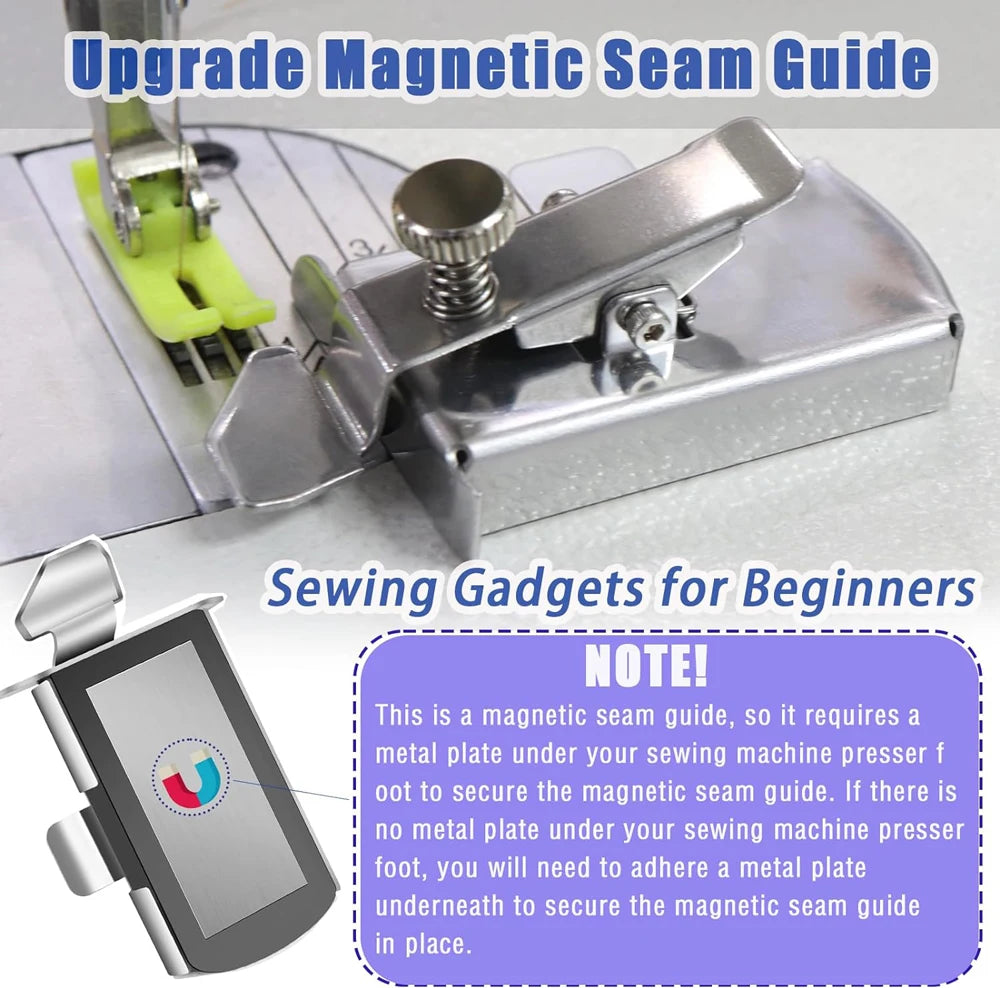 Magnetic Sewing Machine Seam Guide Ruler Attachment