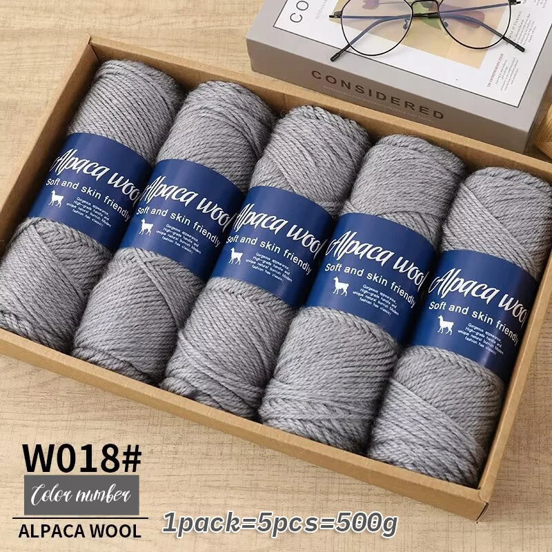 500g Coarse Alpaca Wool Yarn – Warm Handwoven Knitting Yarn