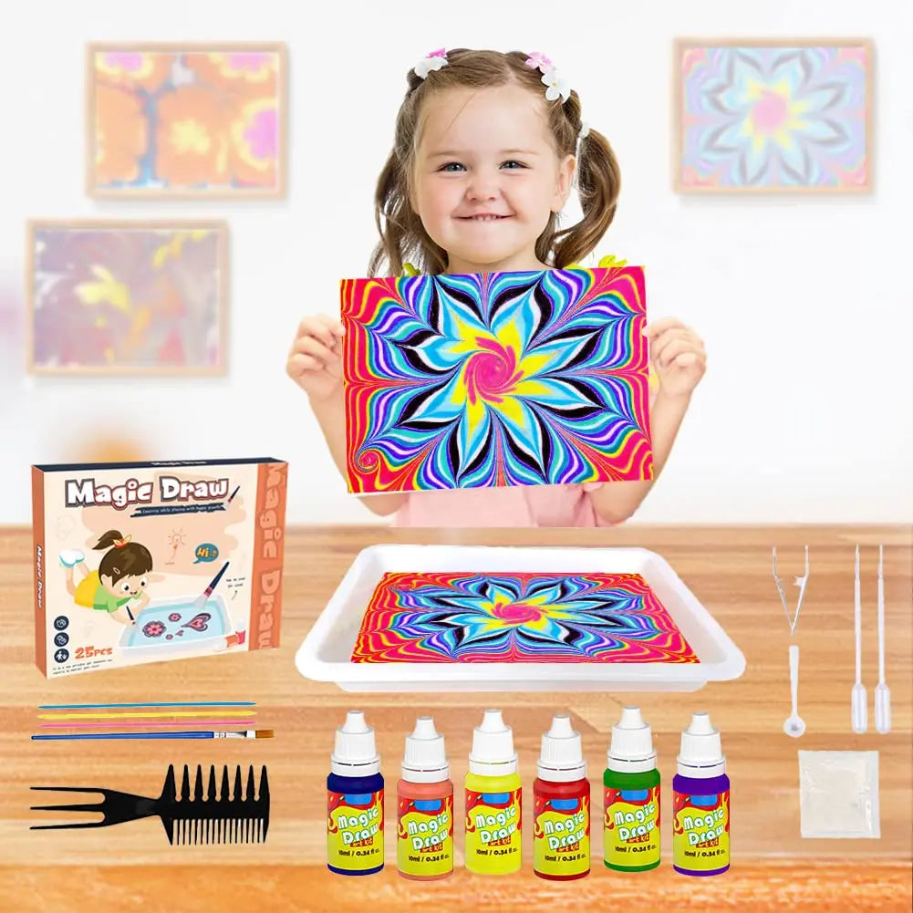 Marble Painting Kit for Kids – Water Marbling Art Set