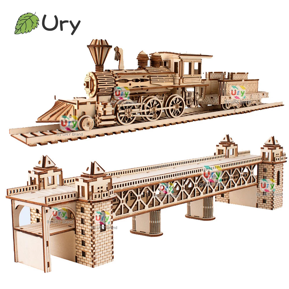 Ury 3D Wooden Retro Steam Train Puzzle