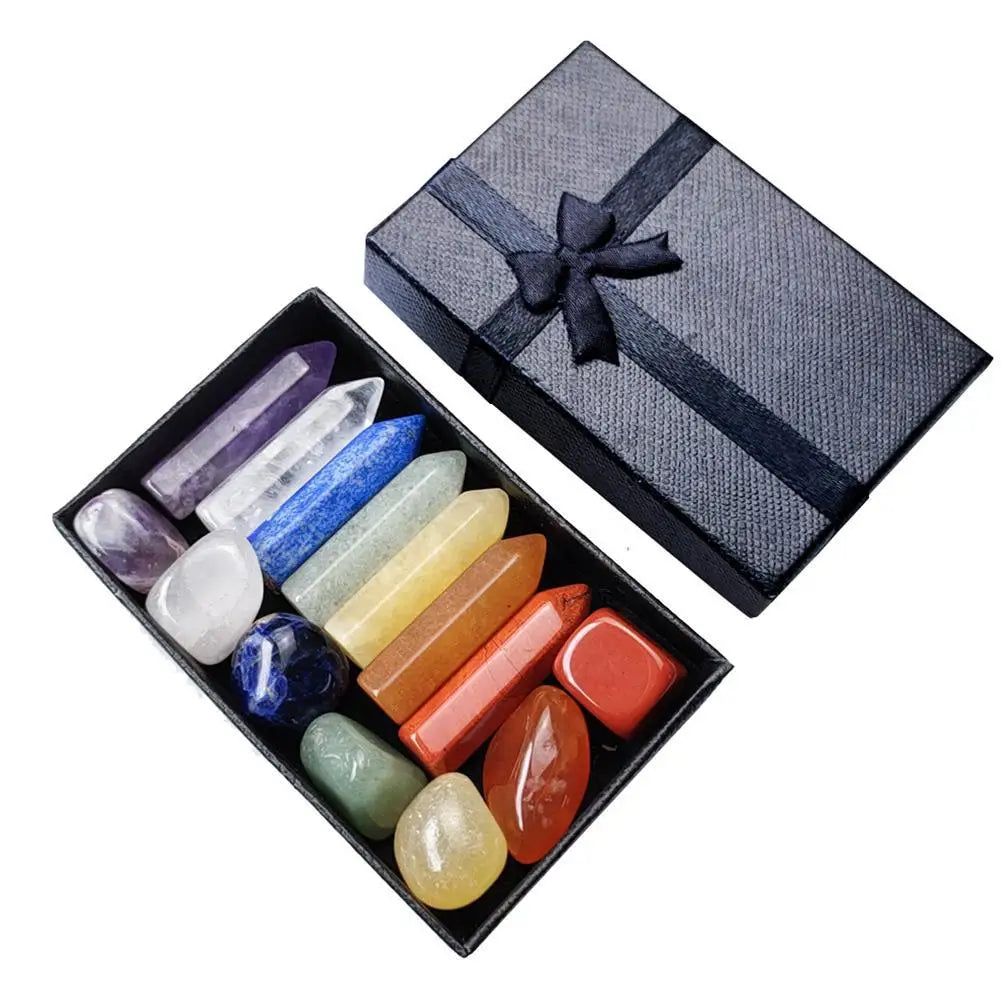 Chakra Crystal Healing Stones Gift Set – Natural Quartz Mineral Home Decor