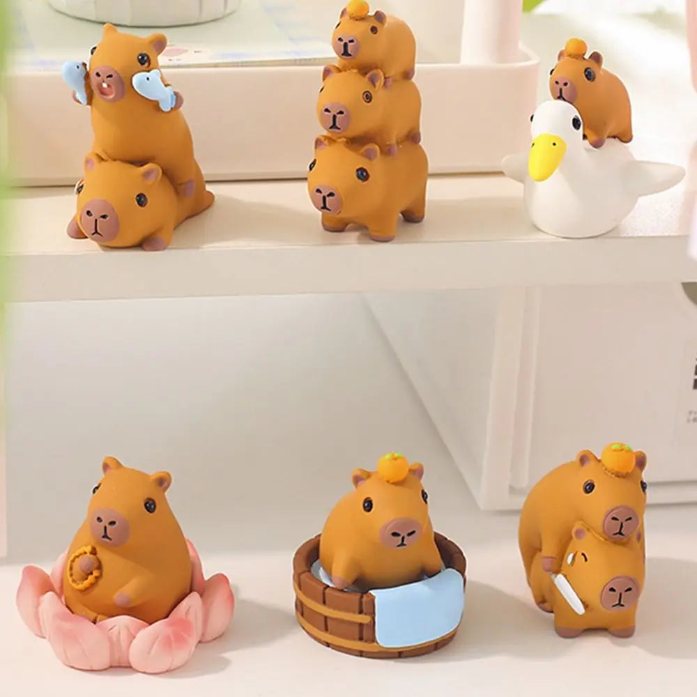 Capybara Resin Model Ornament for Table or Car Decoration