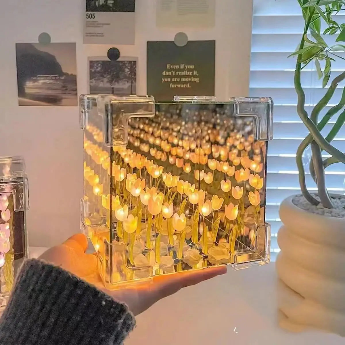 DIY Tulip LED Night Light & Mirror Cube Gift