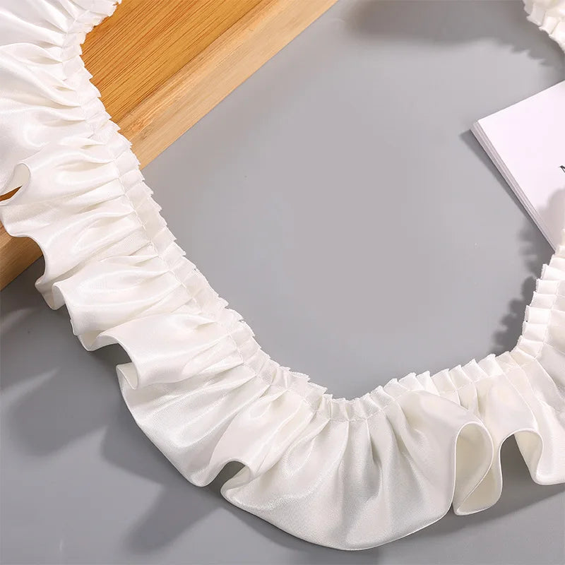 12-Color Reflective Ruffled Lace Fabric for DIY Crafts