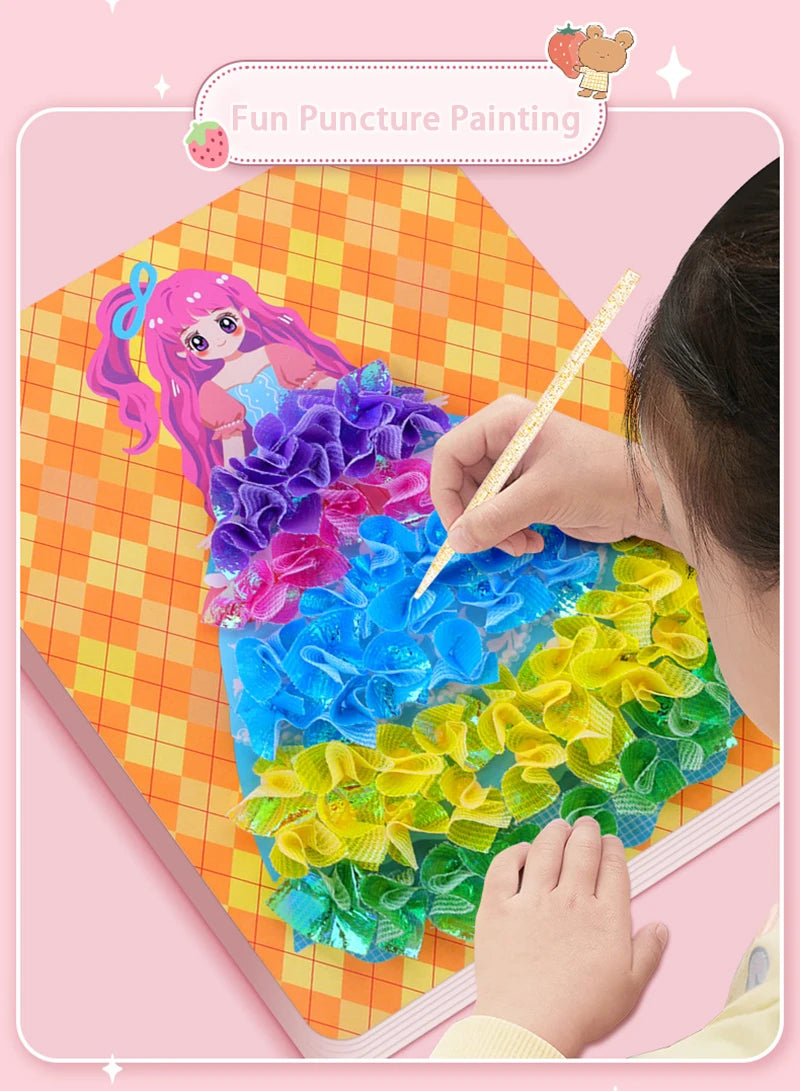 DIY Puzzle Puncture Painting Card Set for Kids