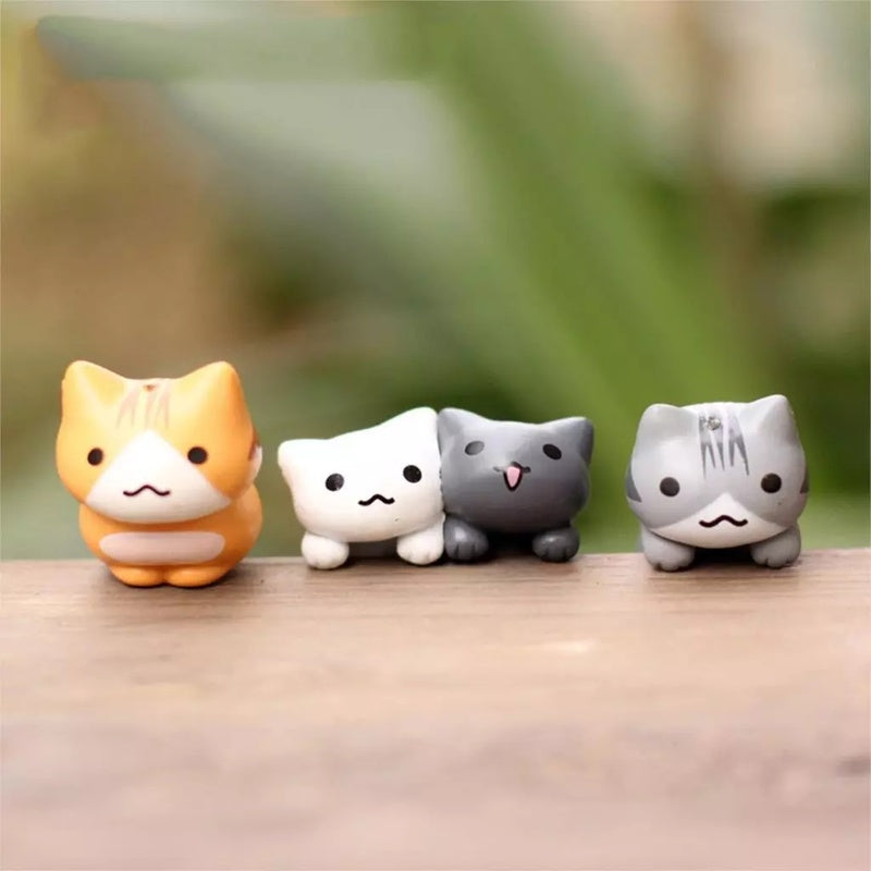 6Pcs Mini Lucky Cat Figurines for Garden and Bonsai Decor