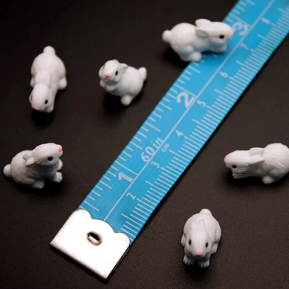 5/10pcs Mini Resin Rabbit Figurines for Fairy Garden and DIY Crafts