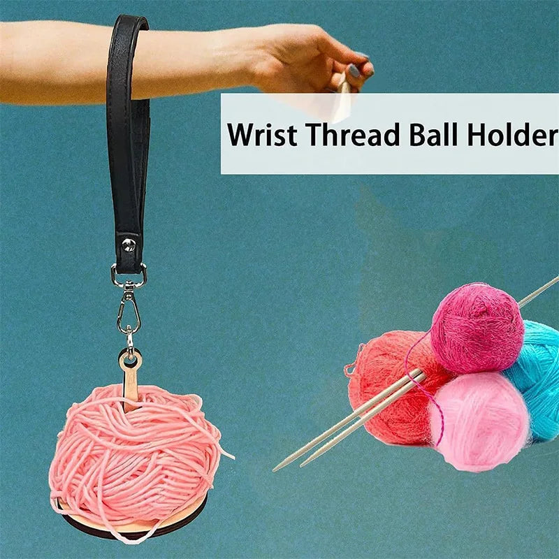 Portable Wooden Yarn Holder – Foldable with Wrist Charm