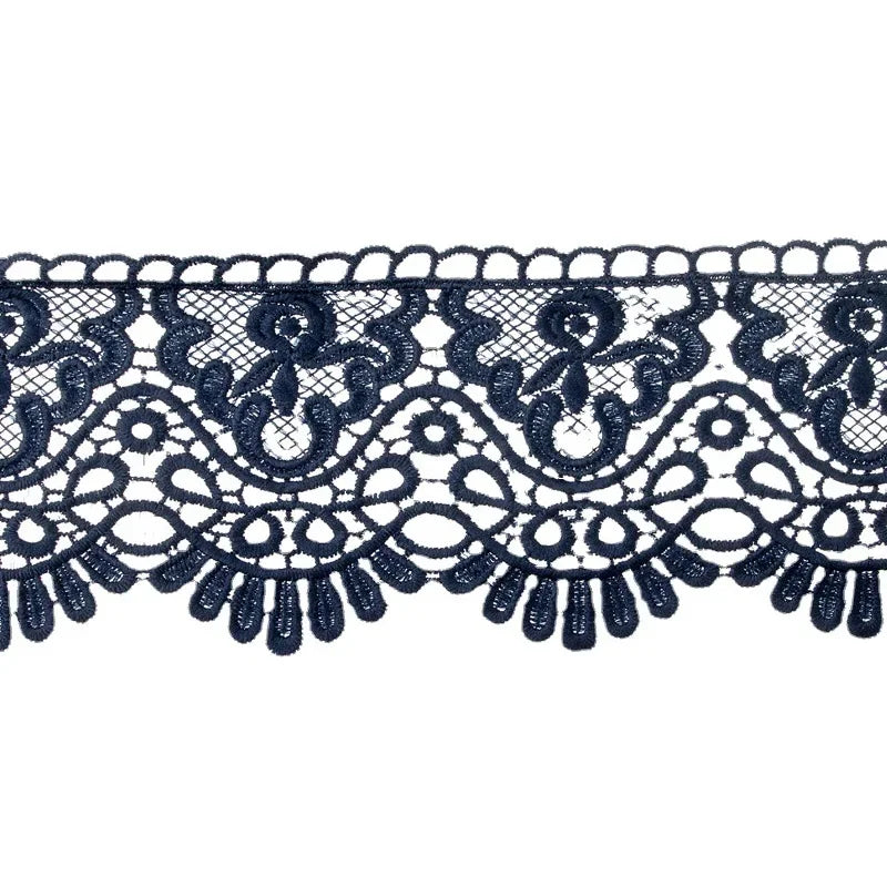 10cm Hollow Floral Embroidered Elastic Lace Trim