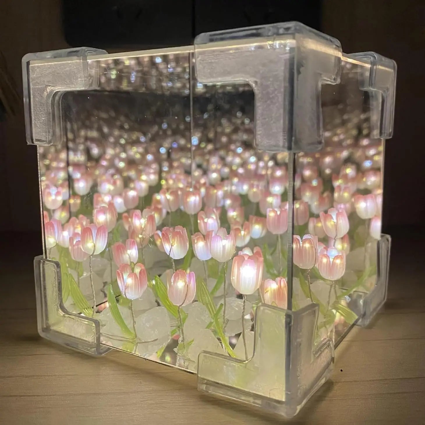 DIY Tulip LED Night Light & Mirror Cube Gift