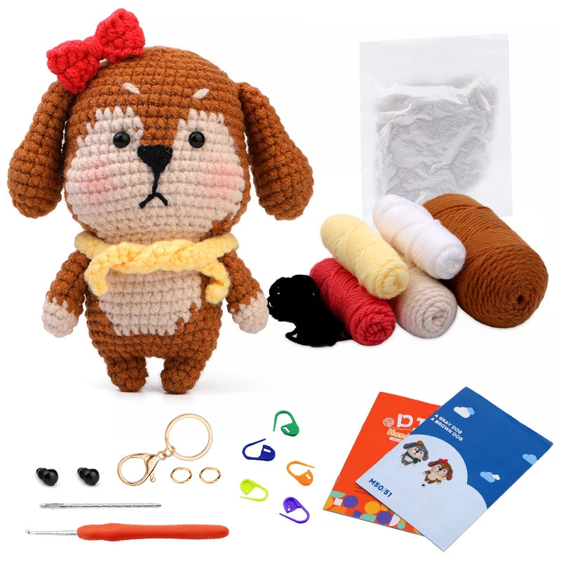 Animal Crochet Starter Kit for Beginners (Non-Finished, 10cm)