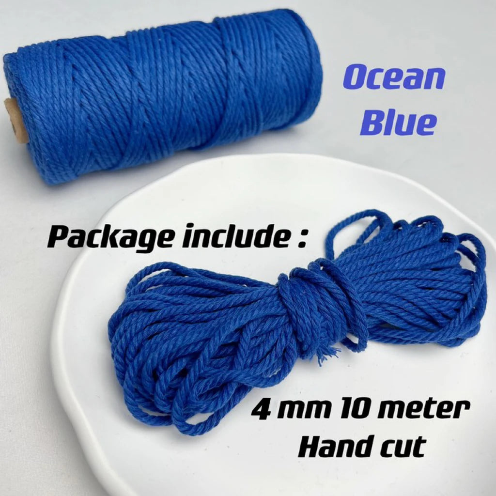 10m 4mm Braided Cotton Macrame Rope – Natural DIY Craft Cord