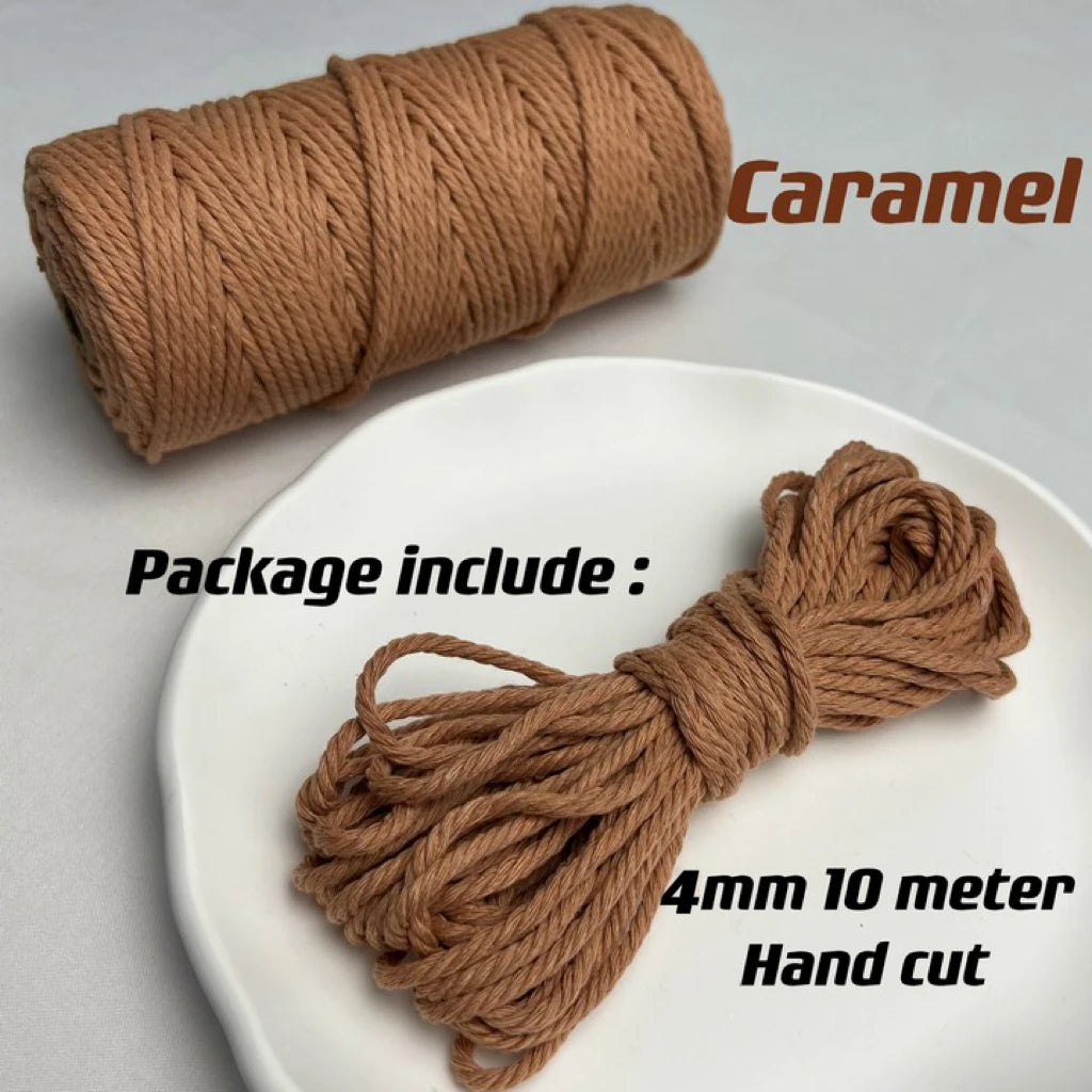 10m 4mm Braided Cotton Macrame Rope – Natural DIY Craft Cord