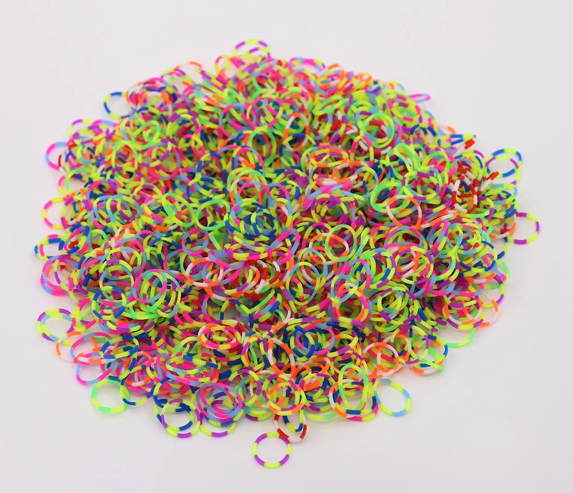Double Color Rubble Loom Bands Bracelet DIY Jewelry Kit