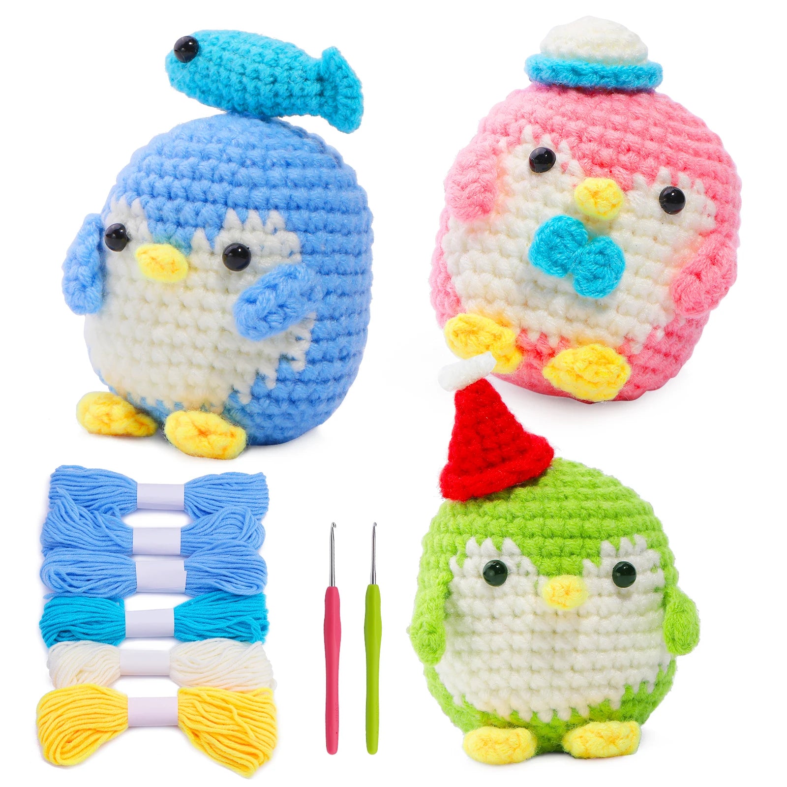 KRABALL Penguin Crochet Kit – Beginner Set with Video Tutorial