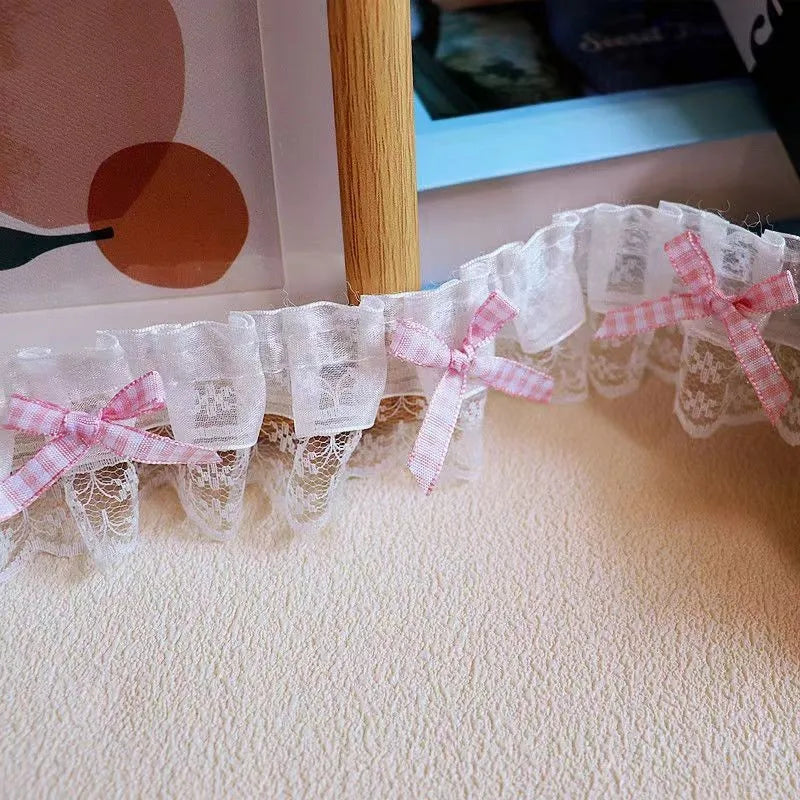 Plaid Bow Tie Lace Applique for DIY Crafts