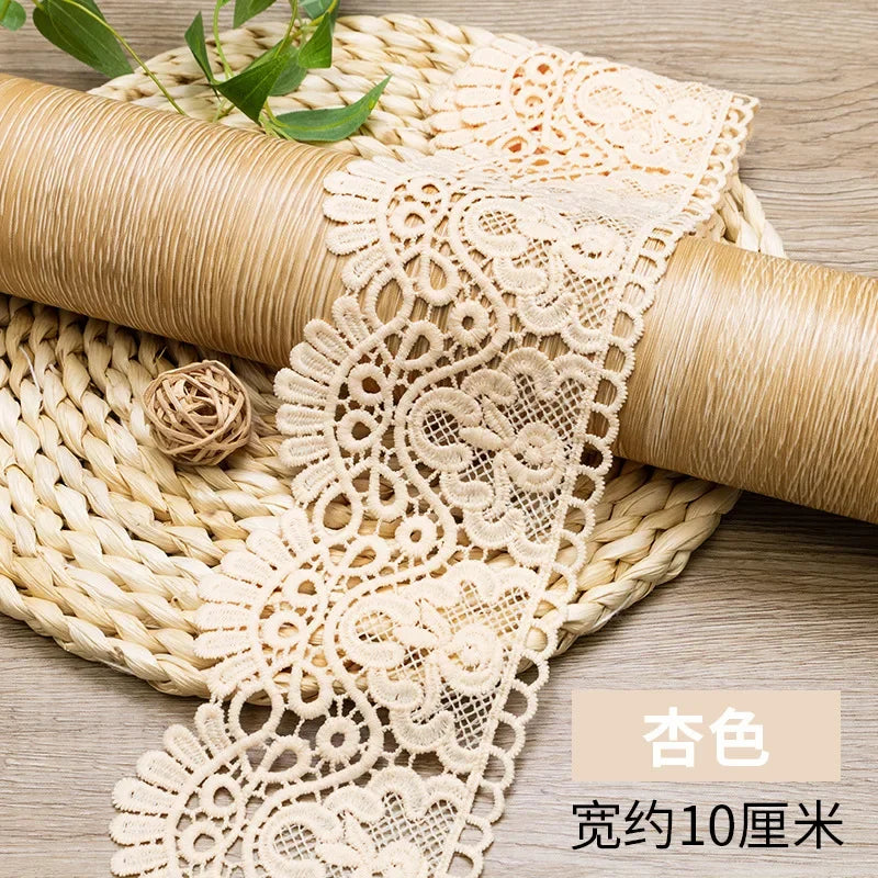 10cm Hollow Floral Embroidered Elastic Lace Trim
