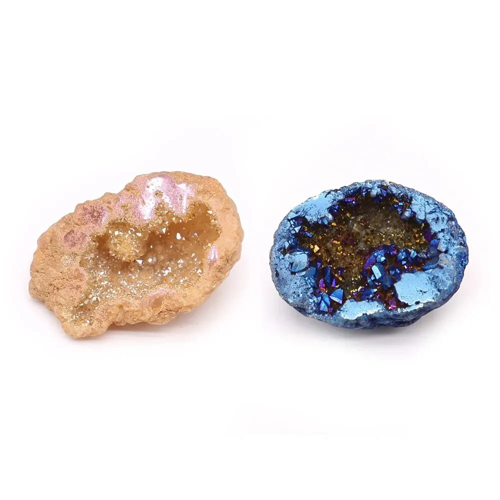 2pcs Natural Agate Crystal Treasure Bowls – Gemstone Display Set