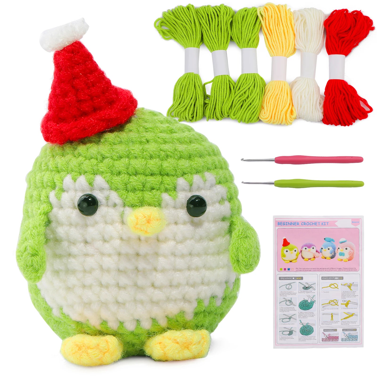 KRABALL Penguin Crochet Kit – Beginner Set with Video Tutorial