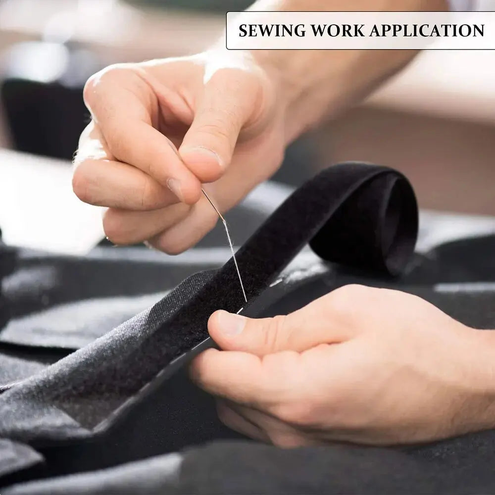 5M Sew-On Hook & Loop Fastener Tape – Black Nylon Strip