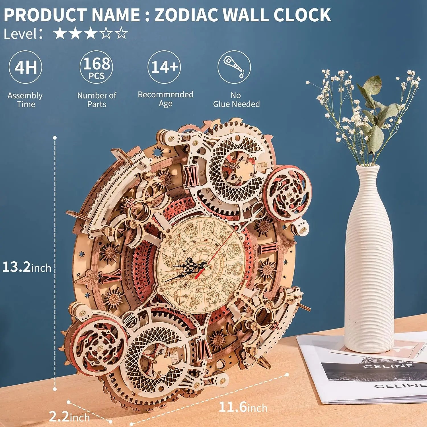 Robotime Steampunk Clock 3D Wooden Puzzle