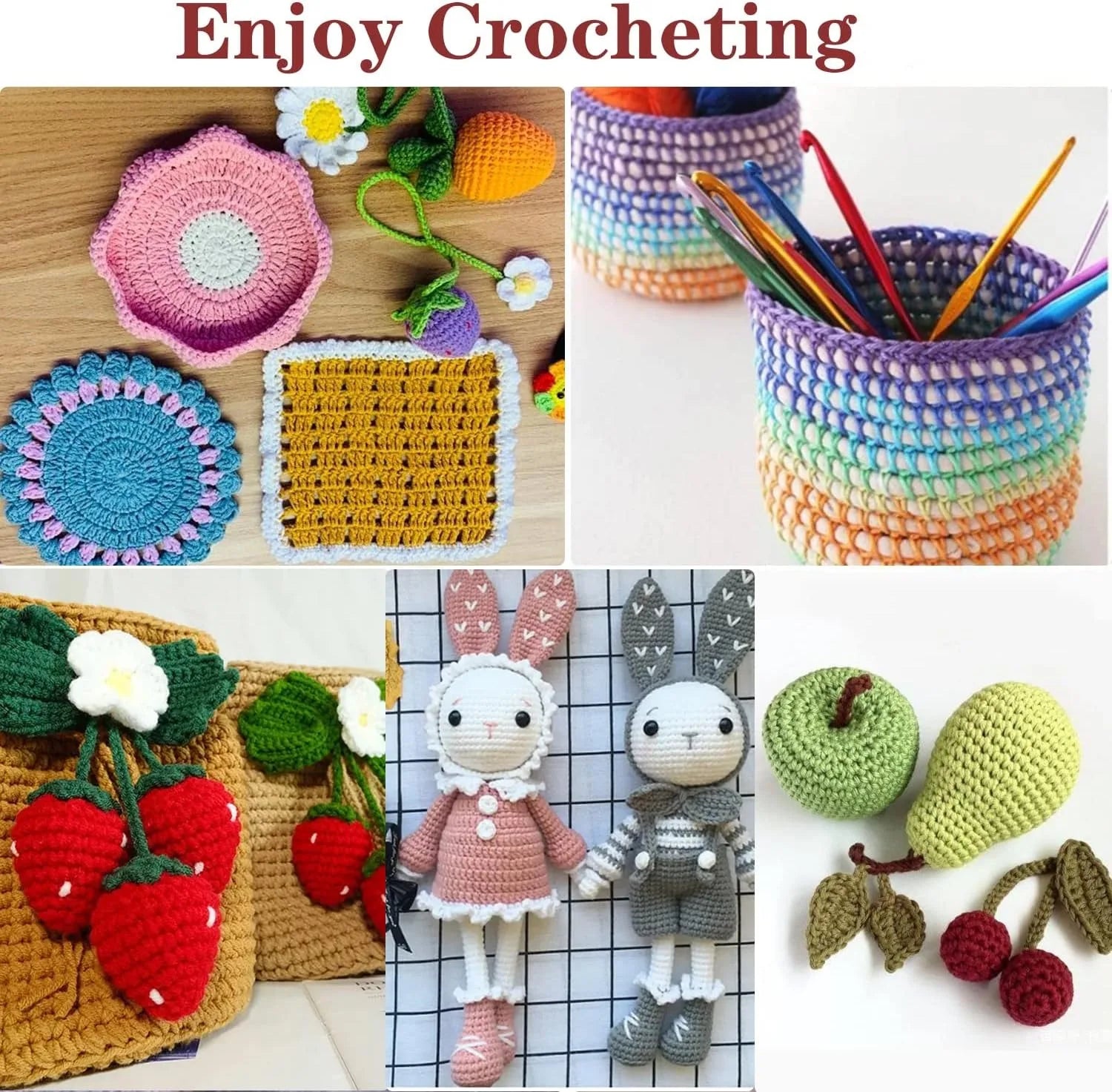 KOVEEN 59pcs Beginner Crochet Kit with Storage