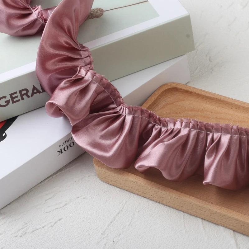 12-Color Reflective Ruffled Lace Fabric for DIY Crafts