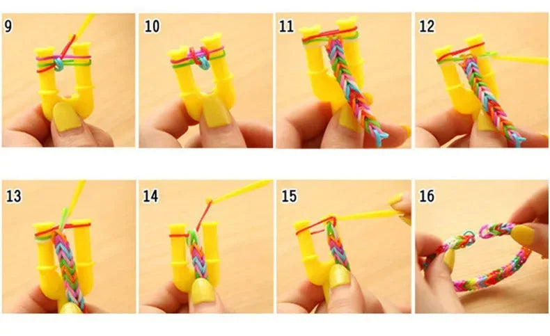 Double Color Rubble Loom Bands Bracelet DIY Jewelry Kit