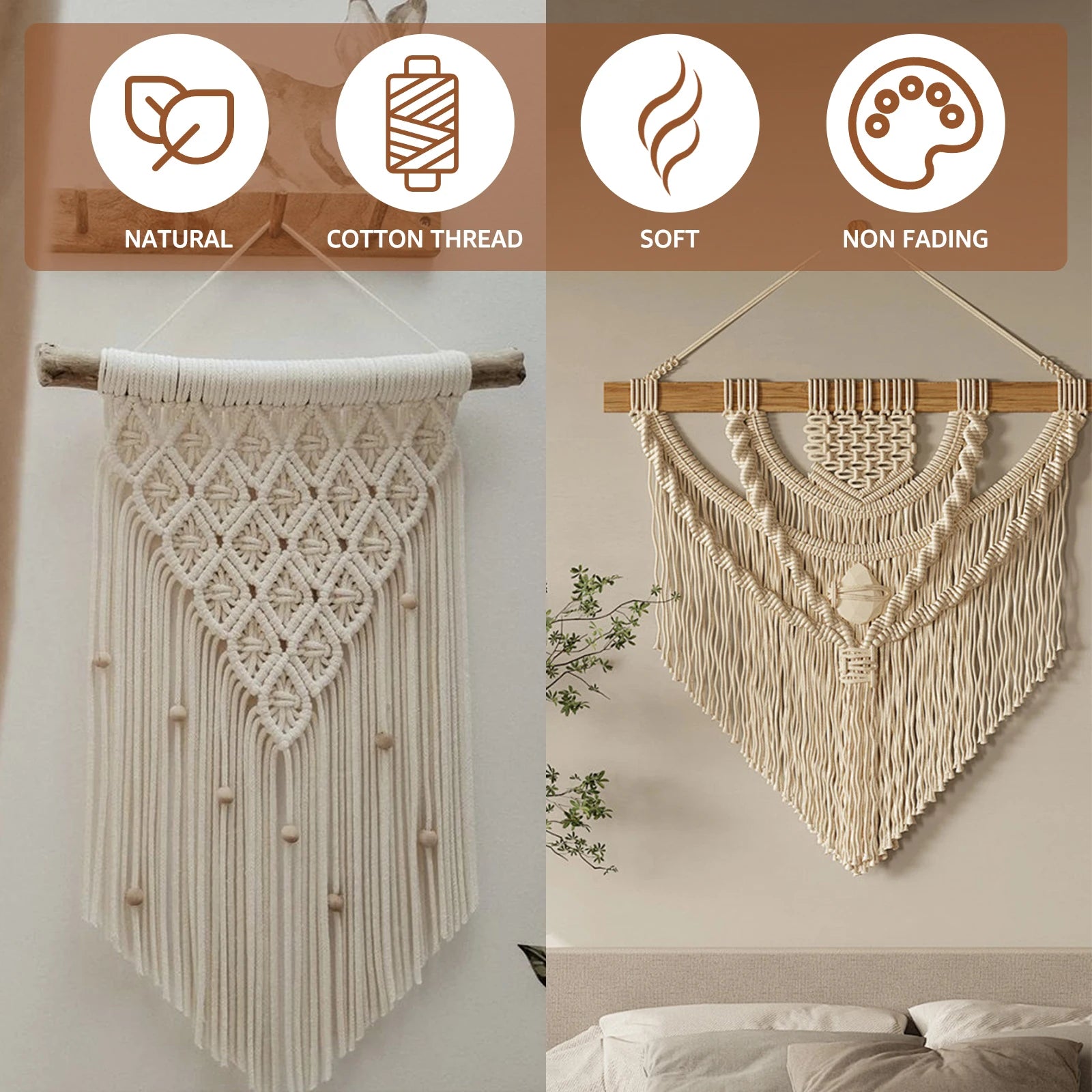 Beginner Macrame Kit with Cotton Rope