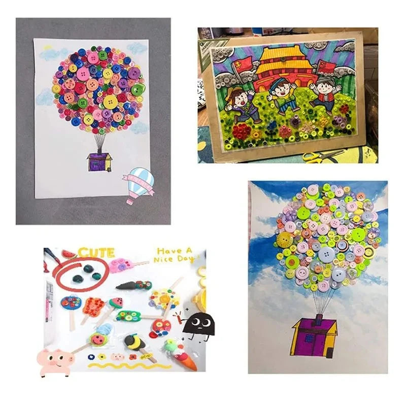 100pcs Mixed Color Round Resin Buttons – DIY Sewing Accessories