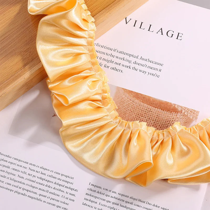 12-Color Reflective Ruffled Lace Fabric for DIY Crafts