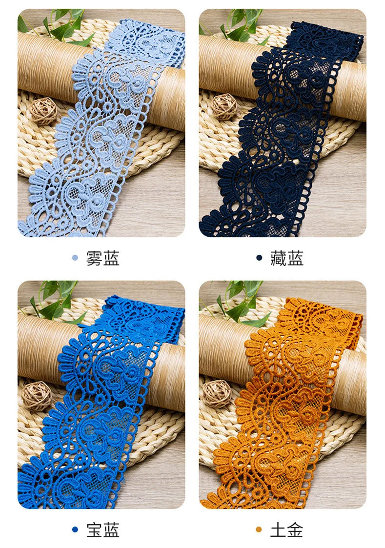 10cm Hollow Floral Embroidered Elastic Lace Trim