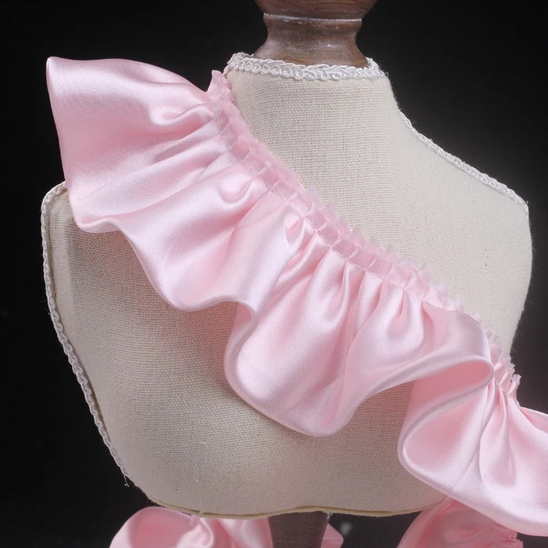 12-Color Reflective Ruffled Lace Fabric for DIY Crafts