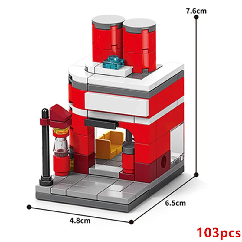 Restaurant & Dessert Street View Building Blocks Kit