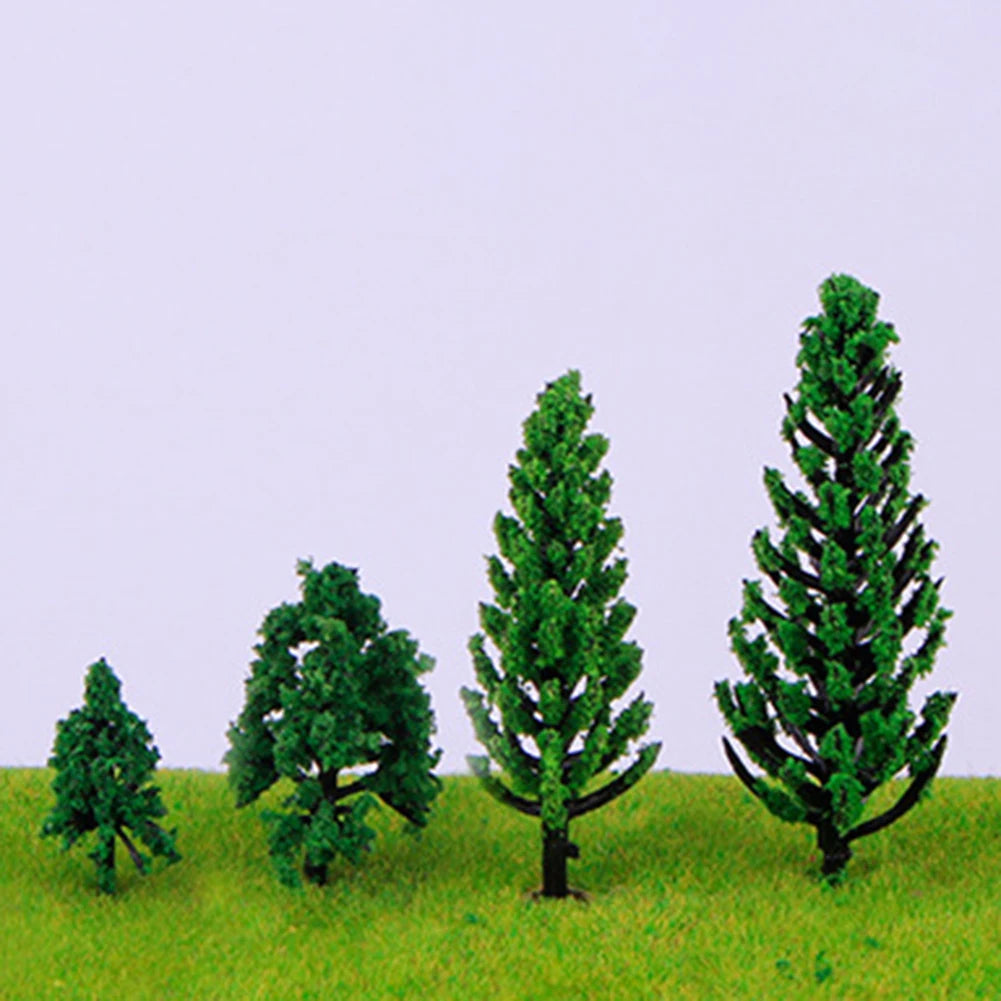 50pcs Miniature Train Scenery Trees