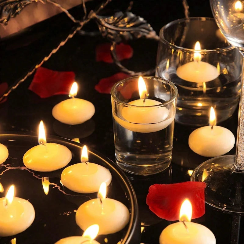 Floating Unscented Disc Candles for Romantic Decor