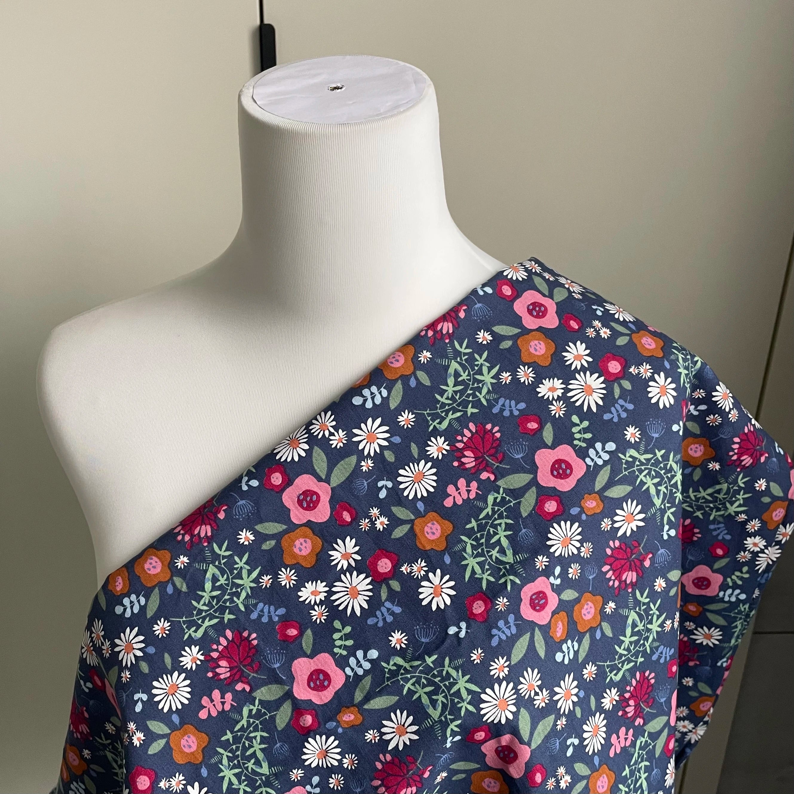 145x50cm Floral 100% Cotton Digital Print Fabric for Sewing