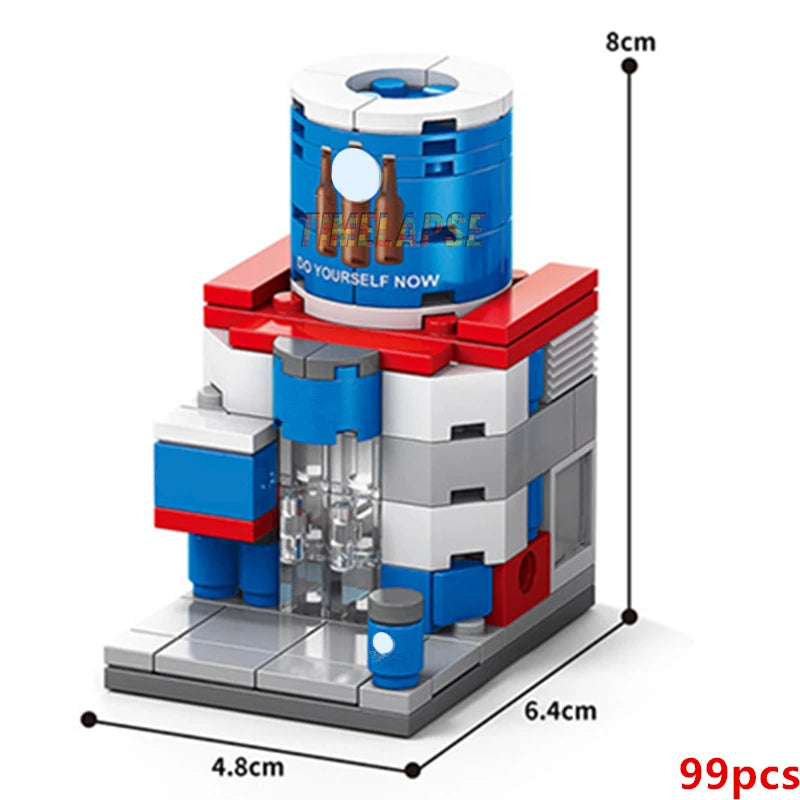 Restaurant & Dessert Street View Building Blocks Kit