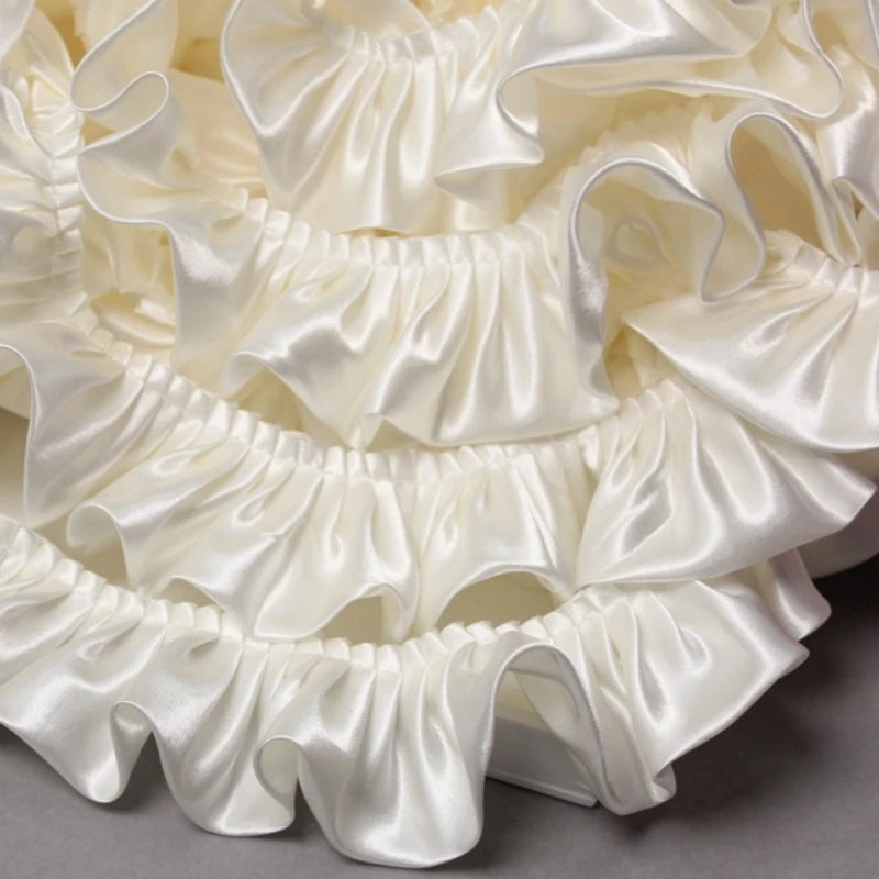 12-Color Reflective Ruffled Lace Fabric for DIY Crafts