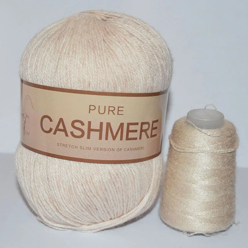 5pcs Pure Mongolian Cashmere Yarn – 3-Ply Worsted Hand Knitting Thread