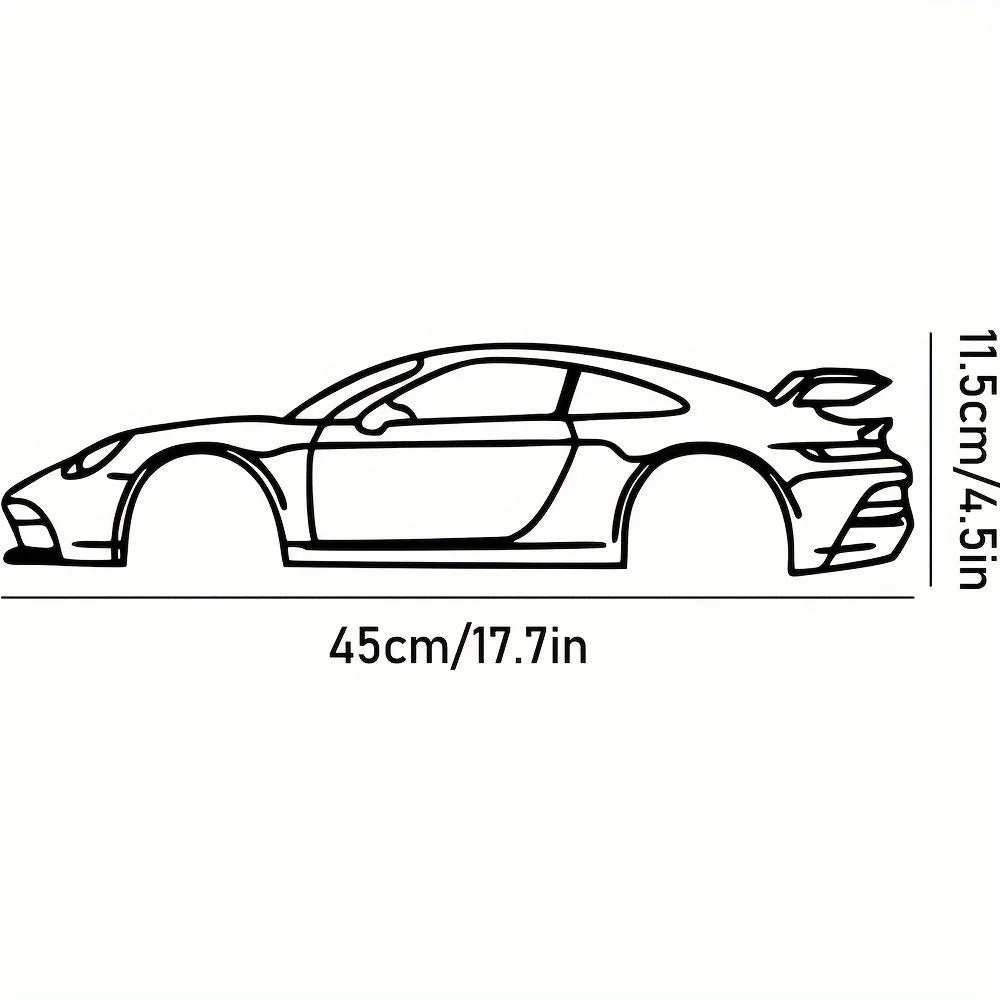 Metal Sports Car Wall Art – Iron Hanging Decoration for Home or Garage