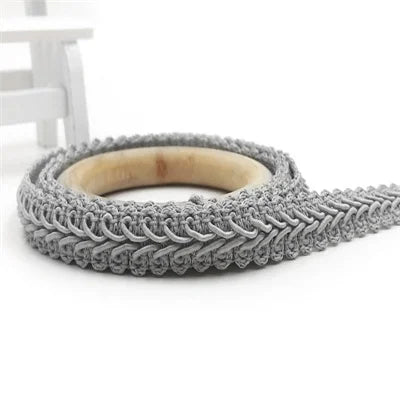 10Y Gold Silver Braided Lace Trim Ribbon