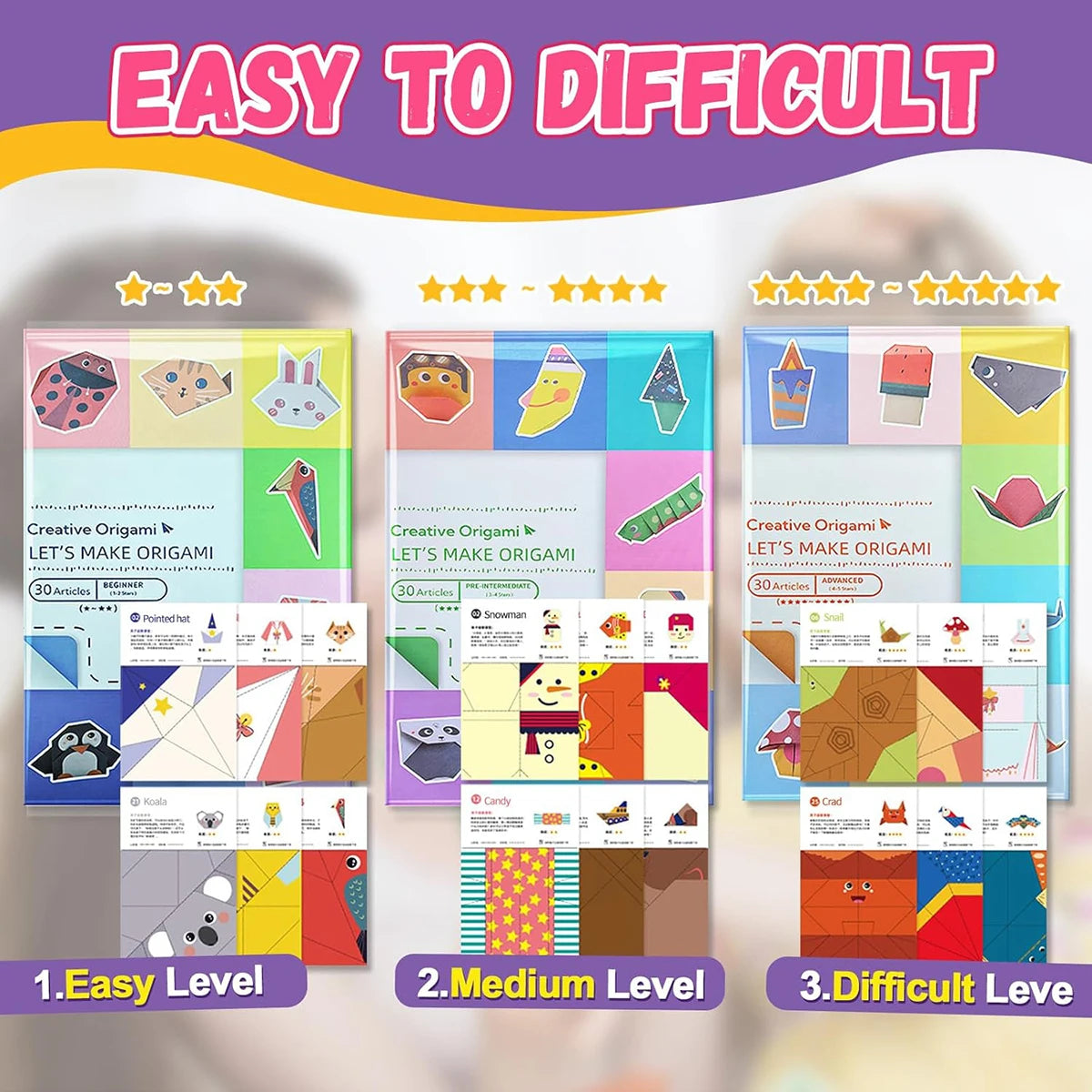 Origami Kit with Paper and Guide Book for Kids