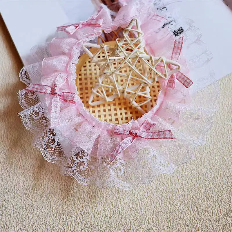 Plaid Bow Tie Lace Applique for DIY Crafts