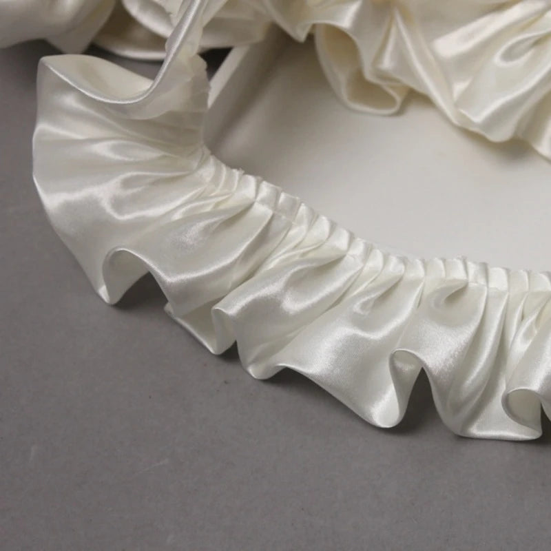 12-Color Reflective Ruffled Lace Fabric for DIY Crafts