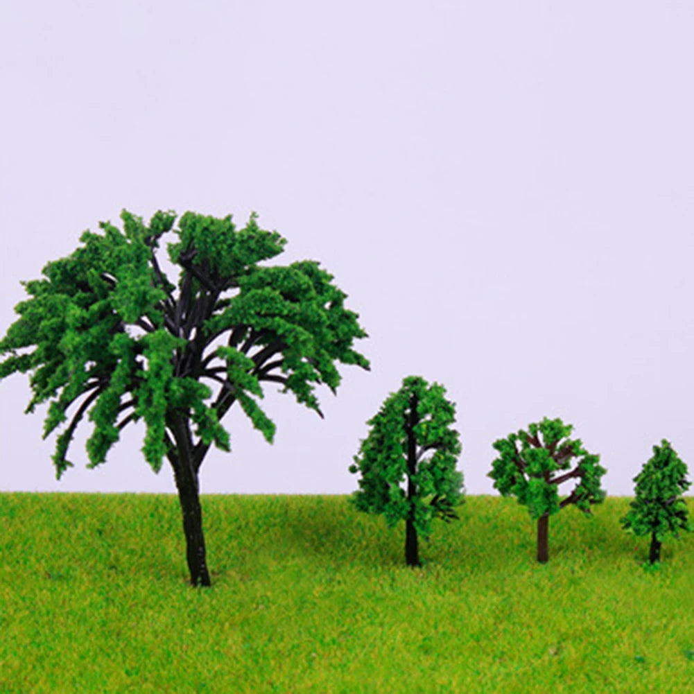 50pcs Miniature Train Scenery Trees